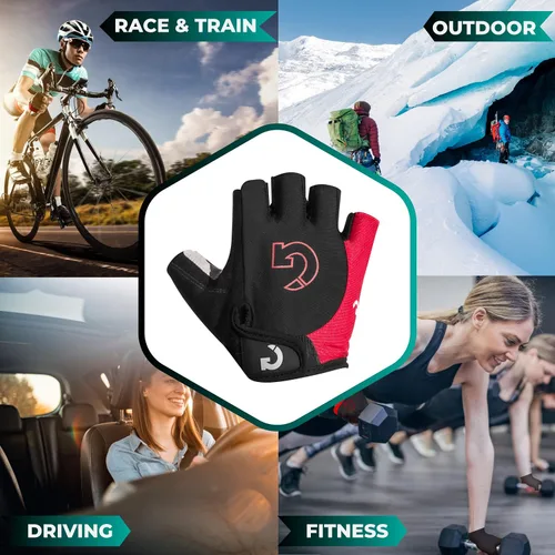 Miniatura 7 de GEARONIC - Guantes deportivos dedo completo y corto para ciclismo, acolchado de espuma a prueba de golpes.
