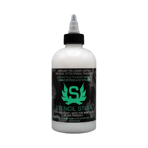 Stencil Stuff Gel de transferencia de plantillas de tatuajes – Solución de transferencia de plantillas de tatuaje de 8 onzas – Gel de plantilla apto