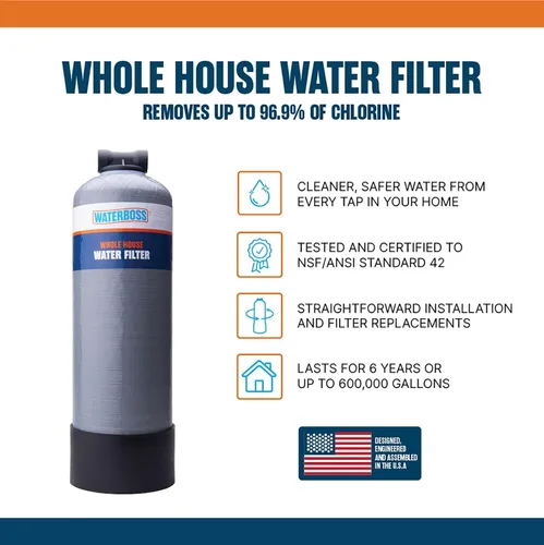 Miniatura 3 de WaterBoss - Filtro de agua para toda la casa, sistema de filtración de agua para todo el hogar para agua de pozos y ciudades, filtra el 96.9%
