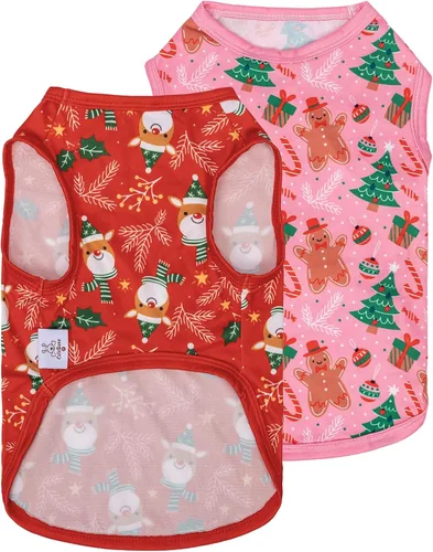Miniatura 14 de CuteBone Camisas de Halloween para perros, paquete de 2, ropa suave para mascotas, chaleco de verano transpirable para cachorros pequeños y ropa