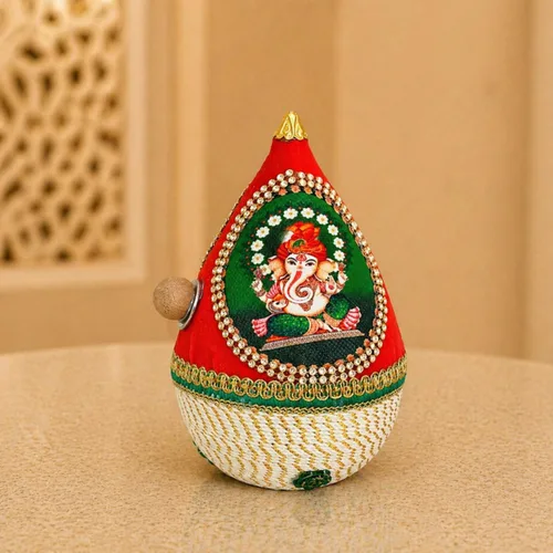 LOVENSPIRE Shriphal Mangal Kalash Coco decorado para boda Shagun Decorativo Nariyal Mangal Nariyal Kalash Set Boda Pooja Nariyal Decorado Nariyal