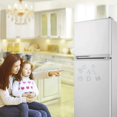 Miniatura 2 de Firlar 124 letras magnéticas, imanes del alfabeto mayúscula ABC para refrigerador, letras del alfabeto de espuma, imanes para refrigerador, Blanco