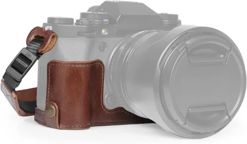 Miniatura 10 de MegaGear Ever Ready - Funda de piel auténtica compatible con Fujifilm X-T5, color negro