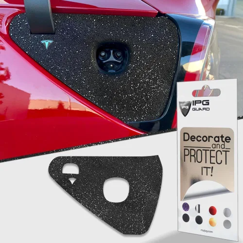 Miniatura 21 de IPG para Tesla - Calcomanías adhesivas de envoltura de puerto de carga, emblema para bricolaje, personaliza el modelo 3-Y (rosa)