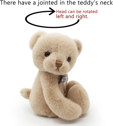 Miniatura 3 de suepcuddly - Oso de peluche pequeño con imán, animal de peluche lindo y suave para niña de 30 cm (marrón)