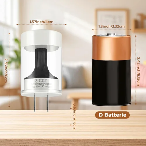 Miniatura 5 de TSEXES Paquete de 2 luces LED nocturnas enchufables a la pared, temperatura de color ajustable de 3000 K/4000 K/5000 K, control táctil, luz nocturna