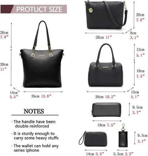 Miniatura 3 de 2E-youth Designer Purses and Handbags for Women Satchel Shoulder Bag Tote Top Handle Bag