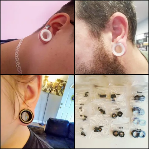 Miniatura 5 de WBRWP 2028pcs Ear Stretching kit Set Hollow HardSoft Silicone Plugs and Tunnels Ear Expander Gauges Stretcher Body Piercing Jewelry