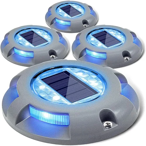 Miniatura 11 de SIEDiNLAR Luces solares para cubierta, luz LED para muelle de entrada, funciona con energía solar, marcadores de carretera impermeables para jardín