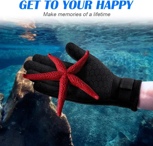Miniatura 5 de AUAUY Guantes de buceo, guantes de neopreno de 0.118 pulgadas (0.118 in), guantes de neopreno cálidos de cinco dedos, guantes de surf flexibles
