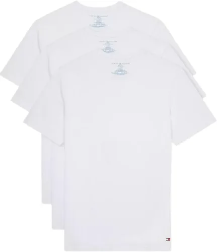 Tommy Hilfiger Paquete de 3 camisetas de algodón clásicas con cuello redondo para hombre
