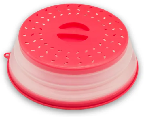 Miniatura 8 de Cubierta para salpicaduras de microondas de 10.5 pulgadas, cubierta plegable de silicona para salpicaduras de alimentos, cubre el plato y el plato