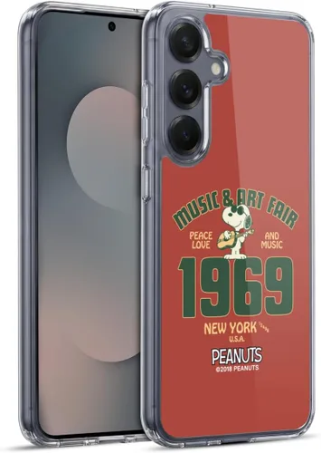 Miniatura 421 de Head Case Designs Funda de gel Woodstock 50th con licencia oficial de Peanuts Snoopy Guitar 1969 [protección de grado militar] compatible