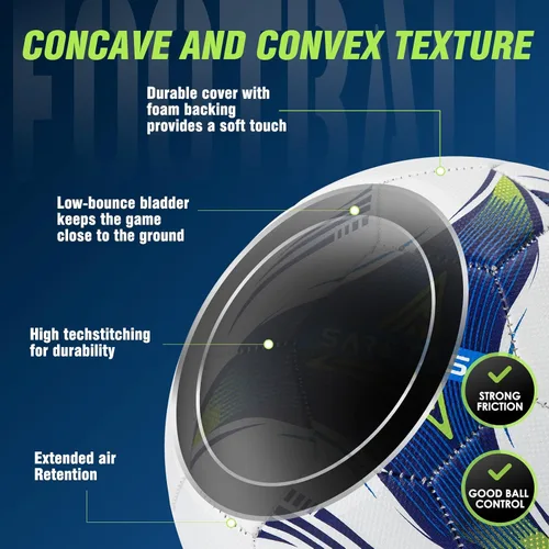 Miniatura 5 de Saretas Size 3/4 Soccer Ball, Futsal Ball&Indoor Soccer Ball Low Bounce Ball, PU Leather Practice Futsal Ball, Official Size and Weight for Age 13+