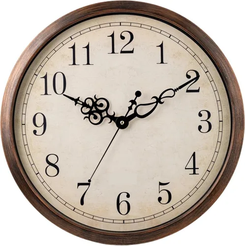 Retro Wall Watch and Silent Clock, Suitable for Kitchens, bedrooms, Offices and Conference Halls Suitable for Kitchen, Living Room or Office(Vintage)