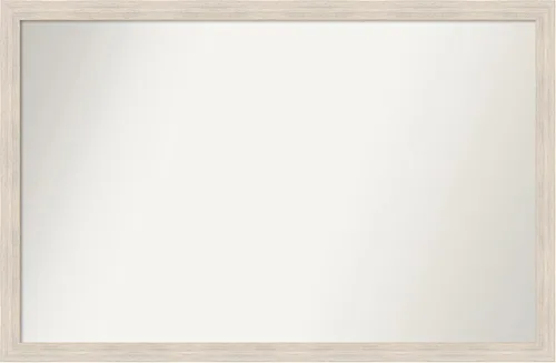 Miniatura 205 de Amanti Art Espejo de baño blanco para sobre el fregadero, 30 x 35 pulgadas, espejo de tocador rectangular estrecho de Eva de oro blanco, marco