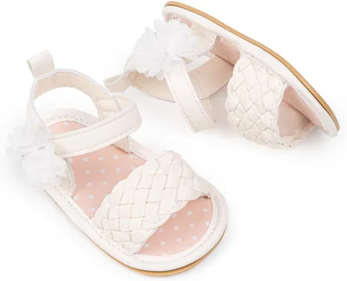 Miniatura 42 de Meckior Sandalias de verano con punta abierta y suave de piel sintética para bebés y niñas pequeñas