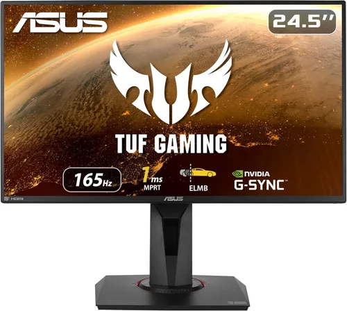 ASUS TUF Gaming VG259QR - Monitor para juegos de 24.5 pulgadas, 1080P Full HD, 165Hz (soporta 144 Hz), 1 ms, desenfoque de movimiento extremadamente