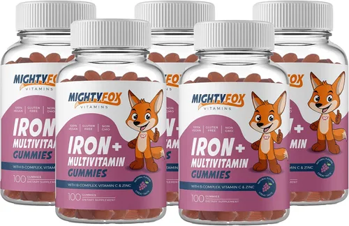 Miniatura 8 de Gomitas de hierro para niños, vitaminas sin OMG para niños con hierro, vitaminas gomosas sin gluten para niños, suplemento de hierro masticable