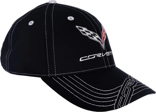 Miniatura 12 de JH DESIGN GROUP Men's Chevy Corvette C8 Logo Cap Adjustable Black Hat