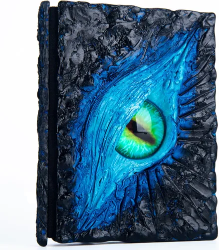 Diario hecho a mano con relieve de monstruo de ojo grande, cuaderno de grabado de resina, papel en blanco, bloc de notas de viaje de tapa dura para