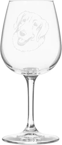 Miniatura 340 de Copa de vino de 12.75 onzas con diseño de perro grabado