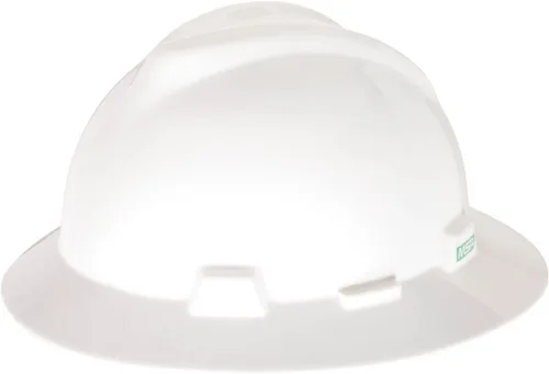 MSA V-Gard Casco de Ala Completa con Suspensión - Carcasa de Polietileno, Protección Superior contra Impactos y Correas de Corona Autoajustables -