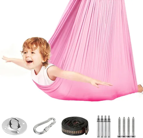 Miniatura 14 de Asiento de columpio para niños, silla hamaca colgante para interiores y exteriores para niños, suave y segura con alta capacidad de peso, fácil