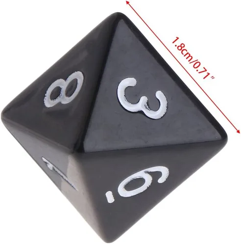 Miniatura 6 de 10 unids/pack acrílico 8 caras D8 diversas formas escultura digital dados para club fiesta familia juego de mesa accesorios