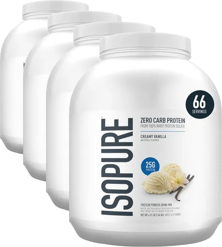 Miniatura 21 de Isopure Zero Carb 100% Proteína Pura de Suero Aislado en Polvo, Sin Lactosa, Sin Gluten, Con Vitaminas, Vainilla Cremosa, 25g de Proteína por