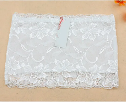 Miniatura 5 de LUOEM 3 piezas de encaje floral para mujer elástico sin tirantes no acolchado negro blanco piel XL
