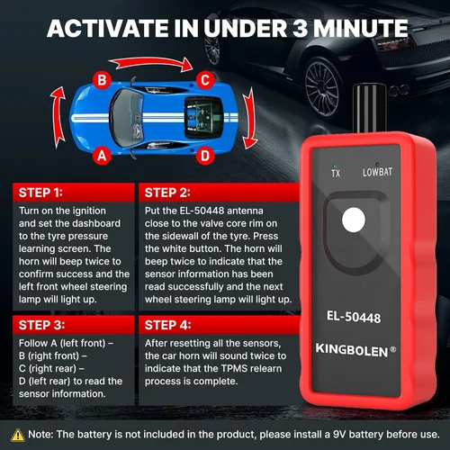 Miniatura 5 de KINGBOLEN EL-50448 herramienta de aprendizaje TPMS para el sistema de monitoreo de presión de neumáticos automático de GM, herramienta de activación