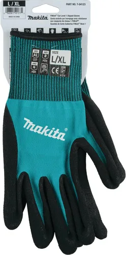 Miniatura 8 de Makita Unisex FitKnitÂ T 04123 Guantes con revestimiento de nitrilo FitKnit Cut de nivel 1, Grande X Grande, Azul Verde/Negro, Grande X-Grande EE. UU