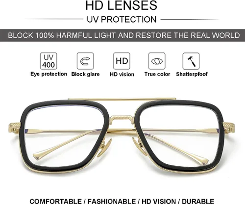 Miniatura 6 de Gafas de bloqueo de luz azul estilo Tony Stark para hombres y mujeres, gafas de juegos de computadora de Iron Man y Spider-Man