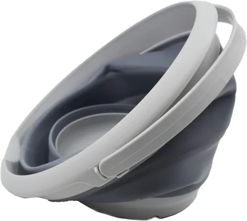 Miniatura 3 de SAMMART Cubo de plástico plegable de 8,5 L (2,2 galones) - Tina redonda plegable - Cubo de agua portátil para pesca - Maceta al aire libre que Gris