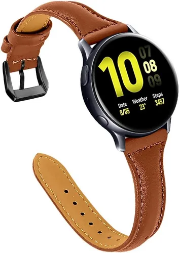 Miniatura 25 de JOYOZY Correa de cuero compatible con Samsung Galaxy Watch 6/7/FE/5/4 de 40 mm, 44 mm, Active (40 mm)/2 (40 mm) (44 mm), correa de muñeca delgada