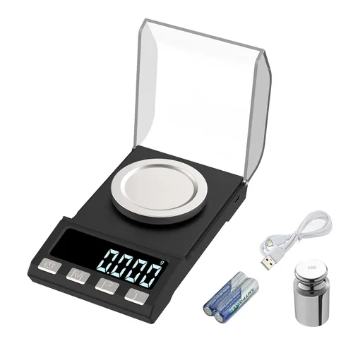 Escala digital miligramos de 3.53 oz/0.00 oz de recargabilidad, báscula de joyería portátil de alta precisión, escala de polvo, microescala para