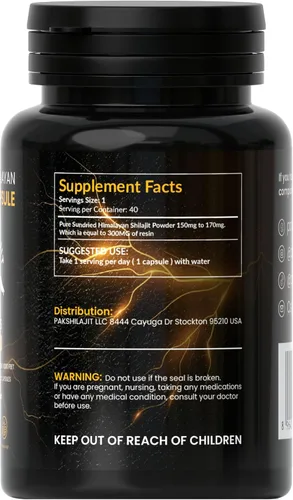 Miniatura 9 de Cápsulas Shilajit del Himalaya curadas naturalmente por el sol de 120 días Grado dorado superior a 18,000 pies Orgánico Más de 85 minerales