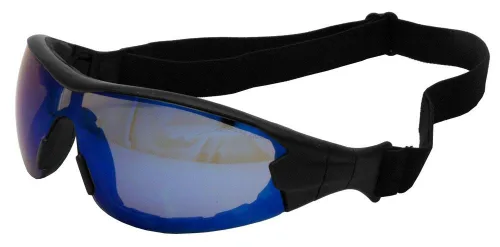 Miniatura 3 de Gateway Safety 21GB9F Swap Wraparound Gafas/Anteojos Híbridos de Seguridad para los Ojos, Lente Antivaho con Espejo Azul, Marco Negro con Borde