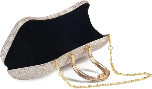 Miniatura 4 de Damara Bolso de mano de noche con cierre de diamantes de imitación para mujer