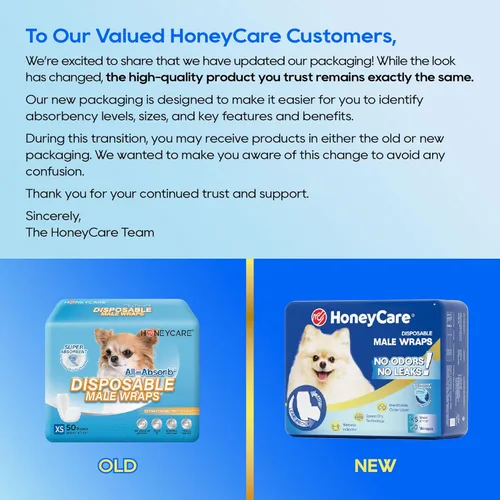 Miniatura 2 de HONEY CARE All-Absorb A27 - Envoltura para perro macho, 50 unidades, extra pequeña