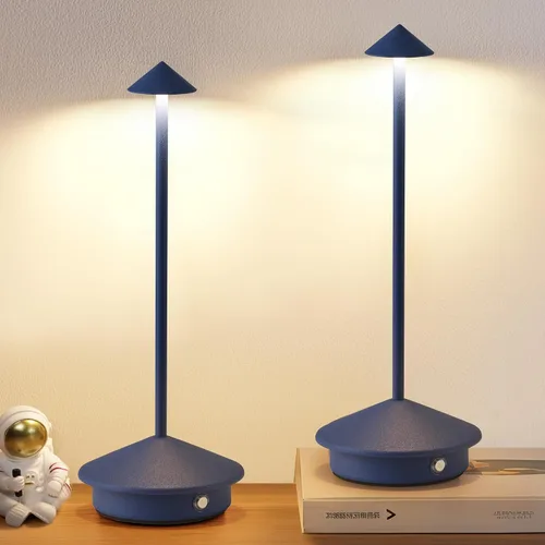 Miniatura 11 de Juego de 2 lámparas de mesa modernas inalámbricas, lámparas de escritorio LED portátiles, iluminación con batería recargable de 5000mAh