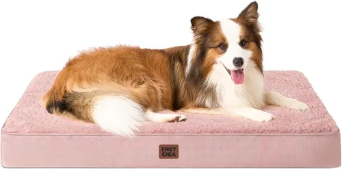 Miniatura 30 de EHEYCIGA Cama ortopédica de espuma para perros grandes, 35 pulgadas de largo x 23 pulgadas de ancho x 3.5 pulgadas de alto, gris claro