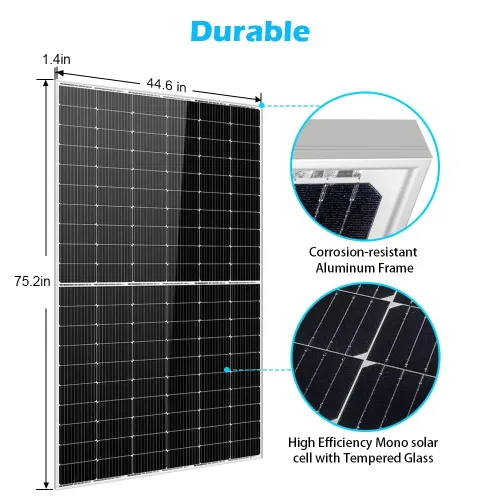 Miniatura 3 de SUNGOLDPOWER UL61730 - Panel solar de 450 W, 8 unidades, monocristalino, célula de clase A, rígido, alta eficiencia, carga de 12 V/24 V/48 V