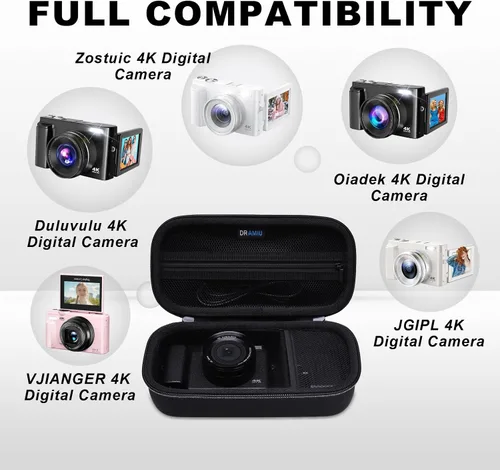 Miniatura 2 de Funda para cámara digital 4K compatible con VJIANGER, Duluvulu, TEFTYMON, Aboobu, Zostuic, Oiadek, SIXTARY, Gavonde, NIKICAM, YIGLLO para cámara
