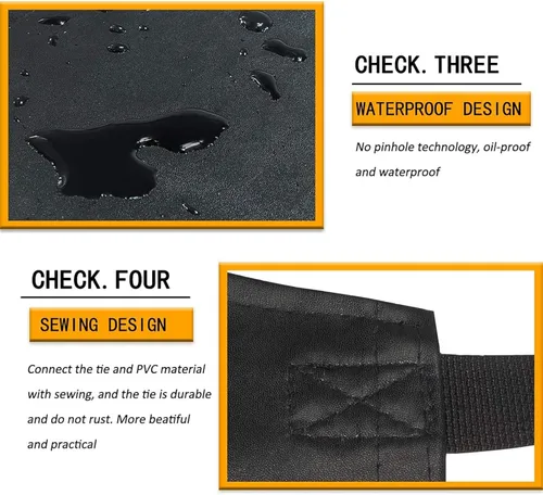 Miniatura 4 de Homsolver 2 Pack Waterproof Rubber Aprons, Heavy Duty Butcher for Men, Chemical Vinyl Plastic Aprons for Dishwashing Negro