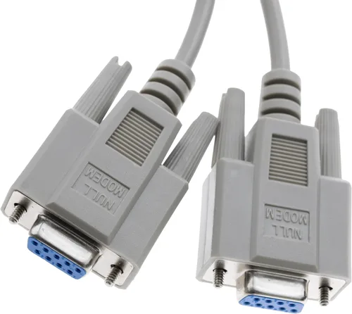 Miniatura 5 de CableWholesale Cable de módem nulo, cable serie DB9 hembra a DB9 hembra, clasificación UL, 8 conductores, beige, 25 pies, cable de módem nulo serie