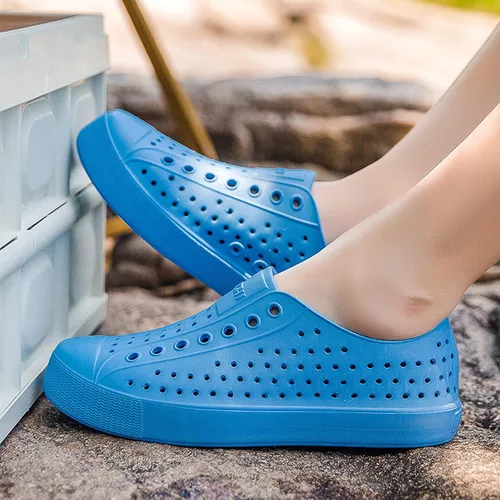 Miniatura 6 de FLIOZY Zuecos de jardín impermeables para hombres y mujeres, zapatos ligeros y transpirables de EVA sin cordones, cómodos y antideslizantes, calzado