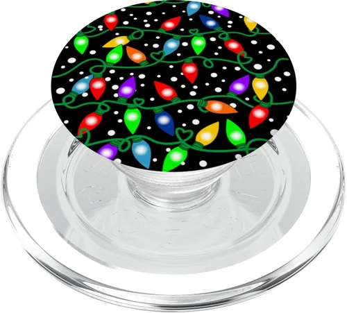 Miniatura 8 de Patrón de luces de Navidad colorido decoración PopSockets intercambiables PopGrip