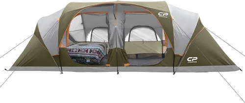 Miniatura 13 de CAMPROS CP Tienda de campaña para 12 personas, tiendas de campaña familiares de 3 habitaciones, tienda familiar impermeable y resistente al viento